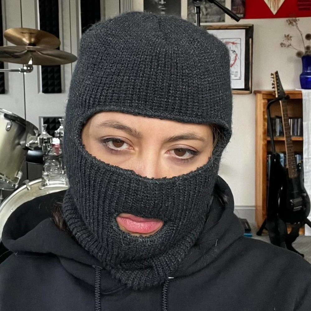Vintage ribbed face mask